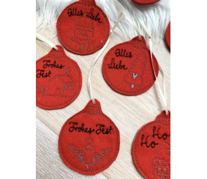 ADVENTSKALENDER 6. Dezember - 16 Anhänger Weihnachtskugeln Doodle